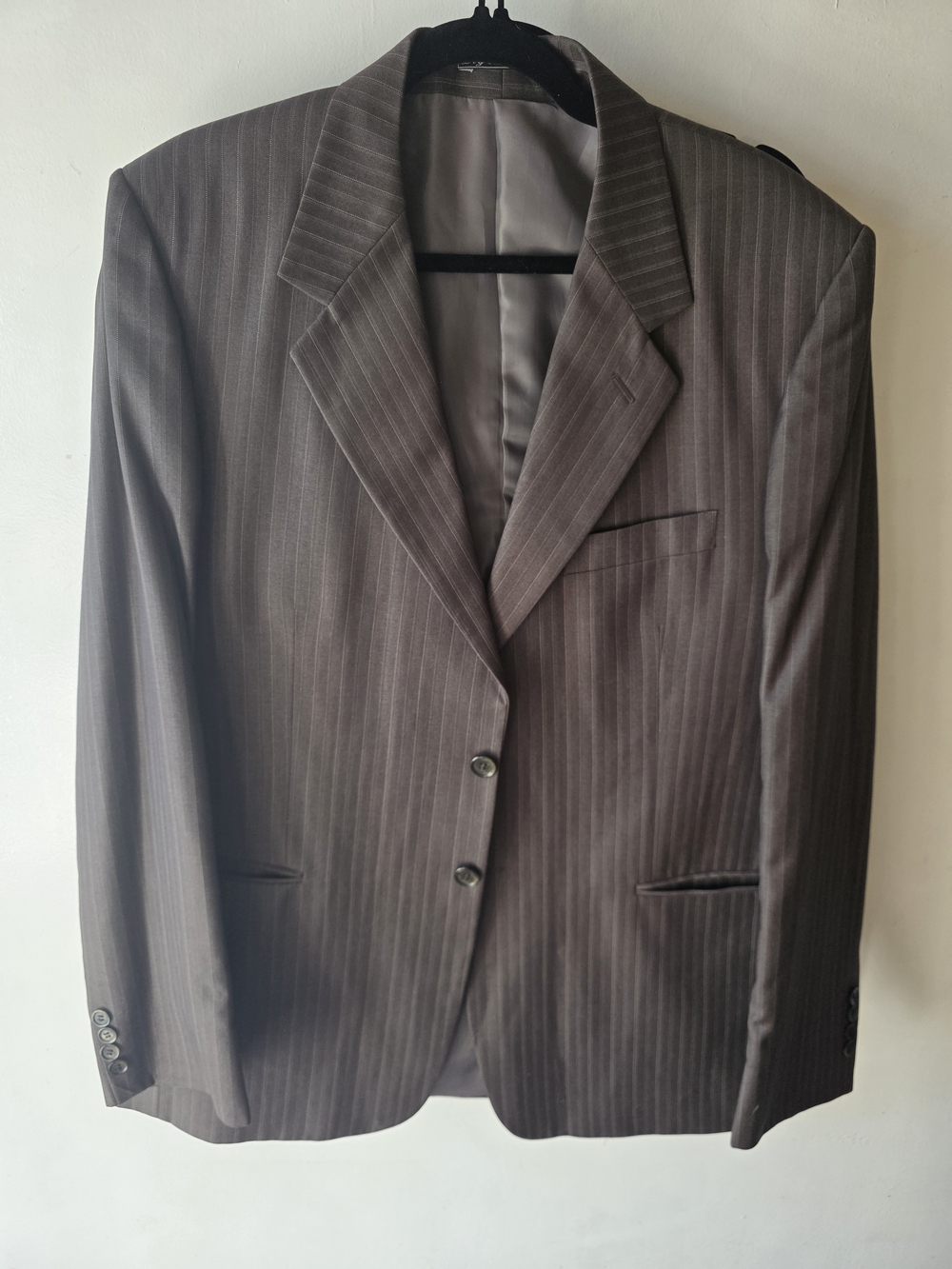 Casucci Italy Super 140 Wool Brown Pinstripe Blazer Sport Coat 54 Drop 6 Size 44
